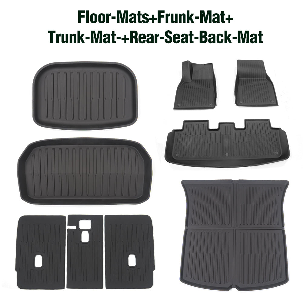 Tesla Model Y 3D Floor Mats Waterproof Frunk Trunk Full Set Mats