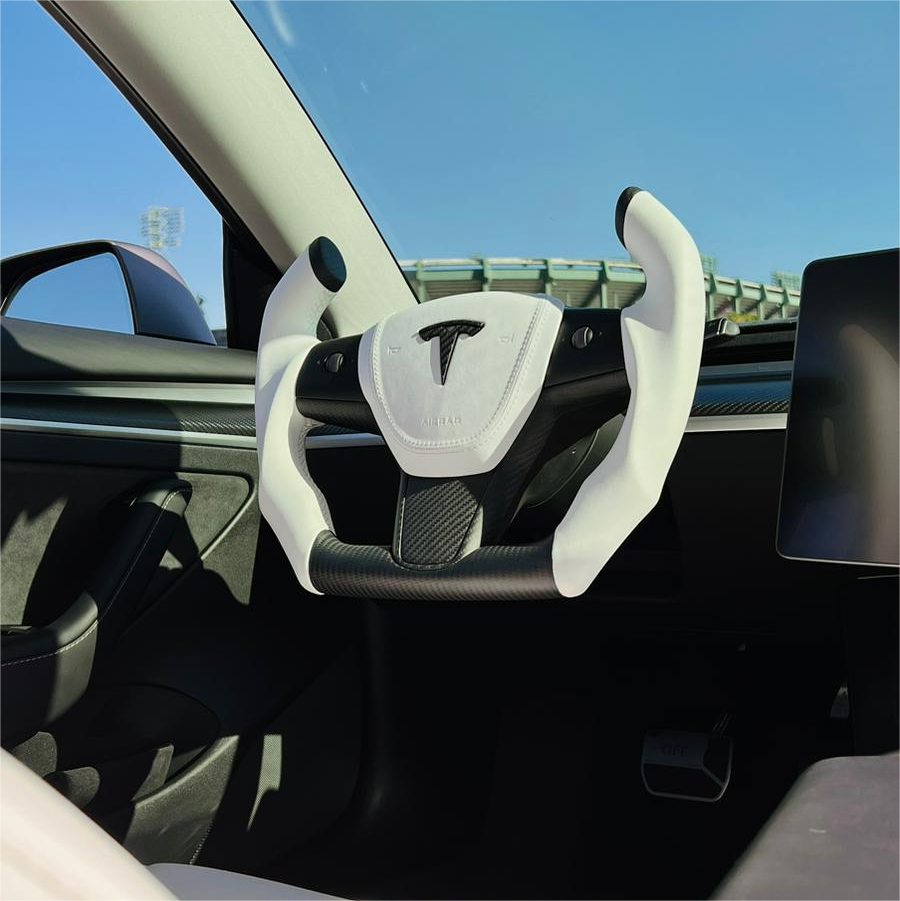 พวงมาลัยสไตล์เครื่องบินแบบกําหนดเองสําหรับ Tesla Model 3 / Y