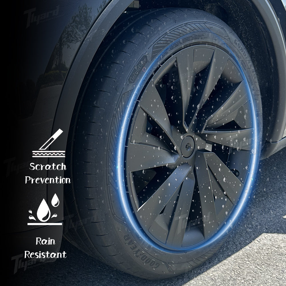 2025+ Model Y Juniper 19" Wheel Cover Aerodynamic Twisted Star Hubcaps 4 PCS