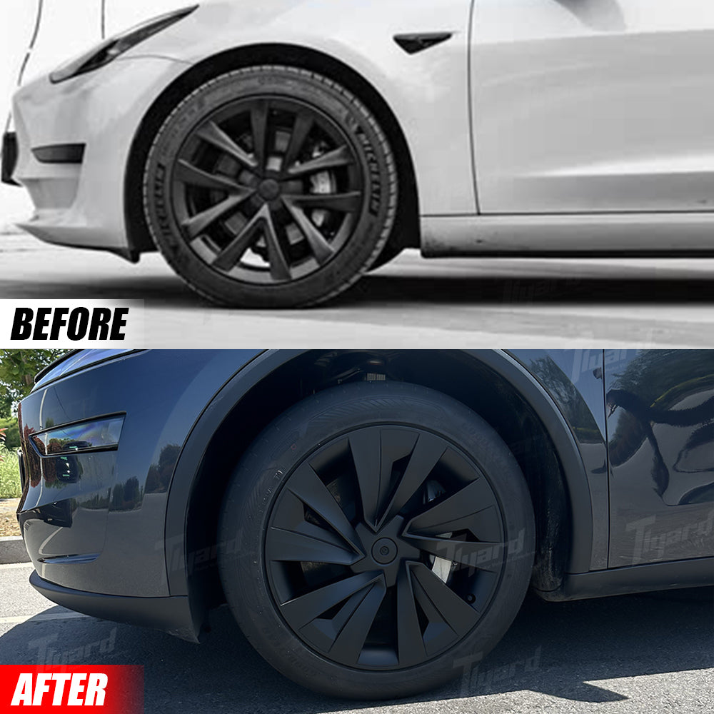 2025+ Model Y Juniper 19" Wheel Cover Aerodynamic Twisted Star Hubcaps 4 PCS