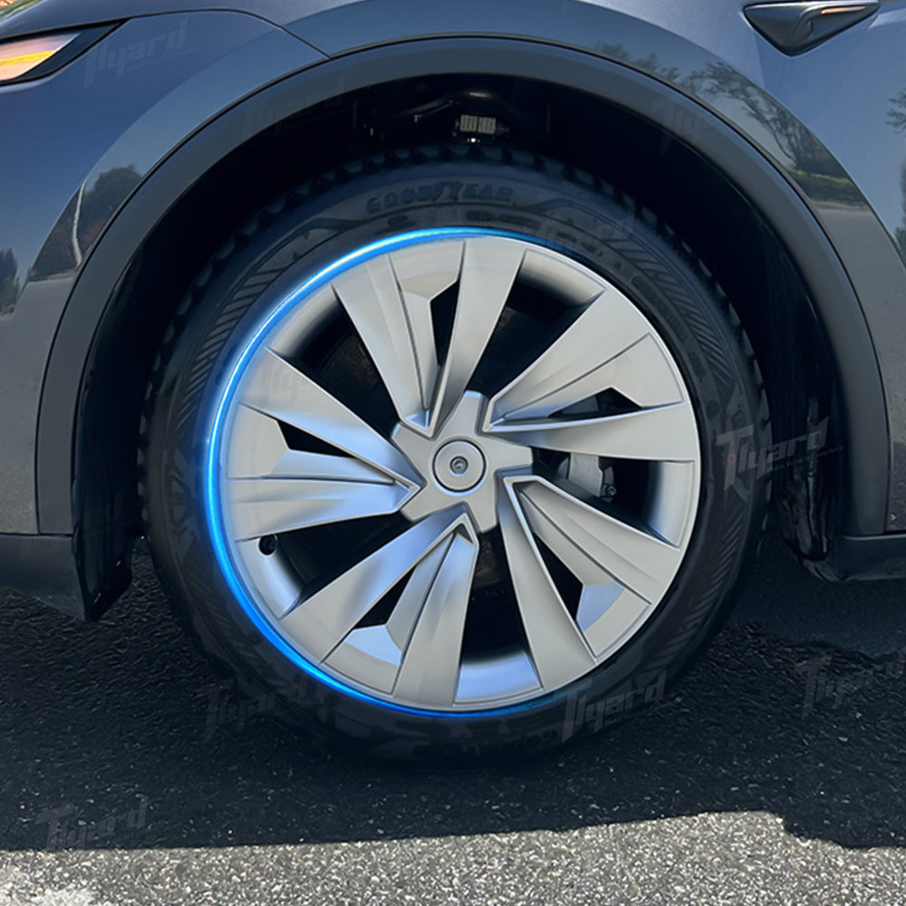 2025+ Model Y Juniper 19" Wheel Cover Aerodynamic Twisted Star Hubcaps 4 PCS