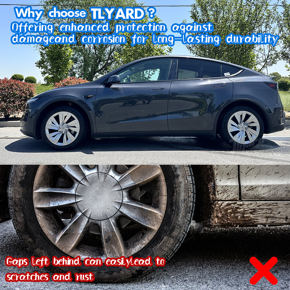 2025+ Model Y Juniper 19" Wheel Cover Aerodynamic Twisted Star Hubcaps 4 PCS