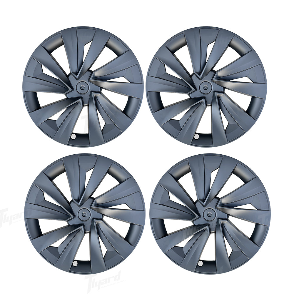 2025+ Model Y Juniper 19" Wheel Cover Aerodynamic Twisted Star Hubcaps 4 PCS