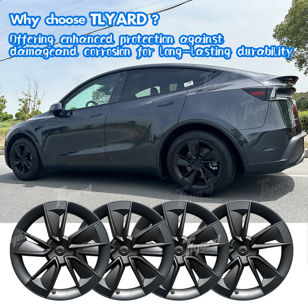 2025+ Model Y Juniper 19” Wheel Covers V-shaped spokes Hubcaps Full Rim Protectors 4 PCS | Tlyard