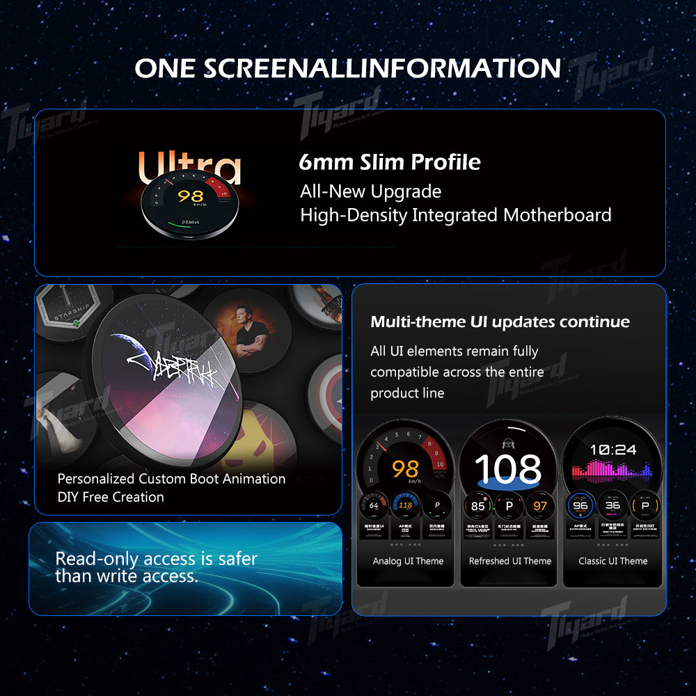 2026 Model Y Juniper Wireless Magnetic Speedometer - OLED Smart Dashboard Display for Model 3 & Y