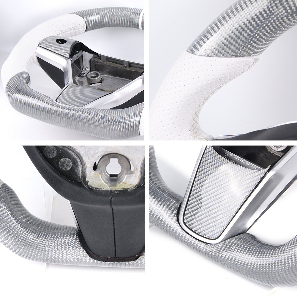 Véritable volant de fibre de carbone chauffé rond sport adapté aux besoins du client pour le modèle 3/Y