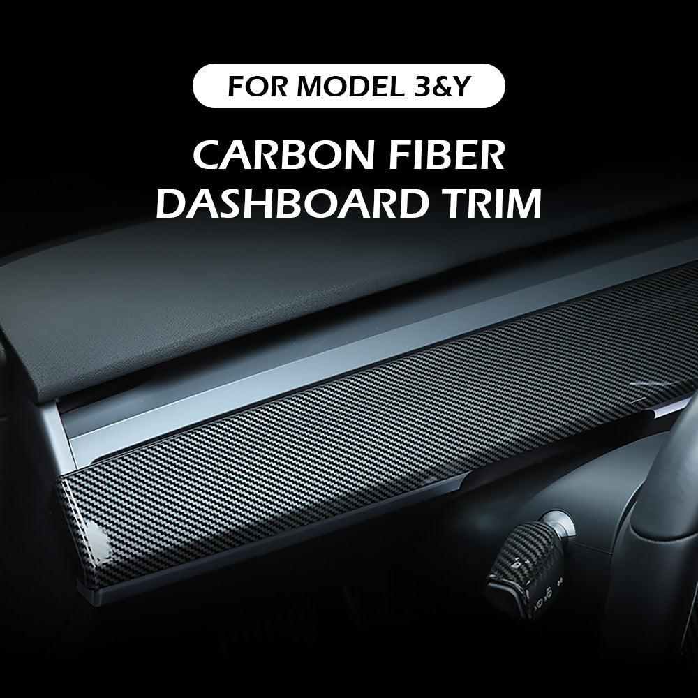 Modell 3 & Y- Dashboard- Dash- Cover an Doer- Trim- Vertension- Ausweider Paneler Reale Carbon FiberName