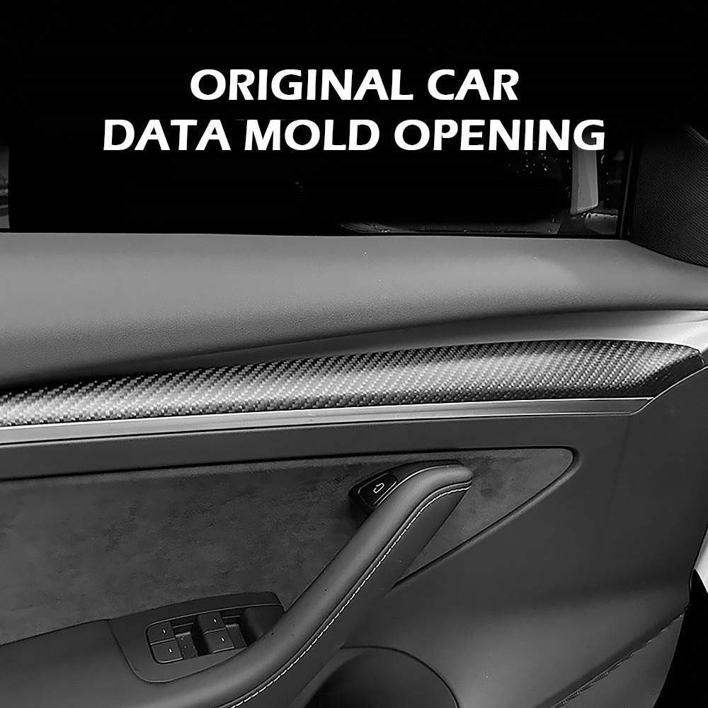 Modell 3 & Y- Dashboard- Dash- Cover an Doer- Trim- Vertension- Ausweider Paneler Reale Carbon FiberName
