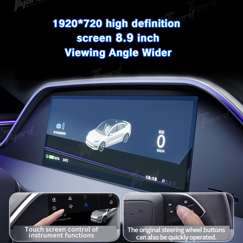 8.9-Inch Dashboard Display for Model 3 Highland/ Y Juniper : F9H Cluster with Ambient Lighting & Camera