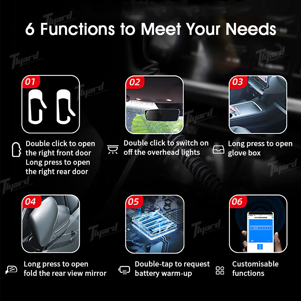 Model 3 & Y Center konsol Control Knap + Touch Screen Drejrende monteringssæt