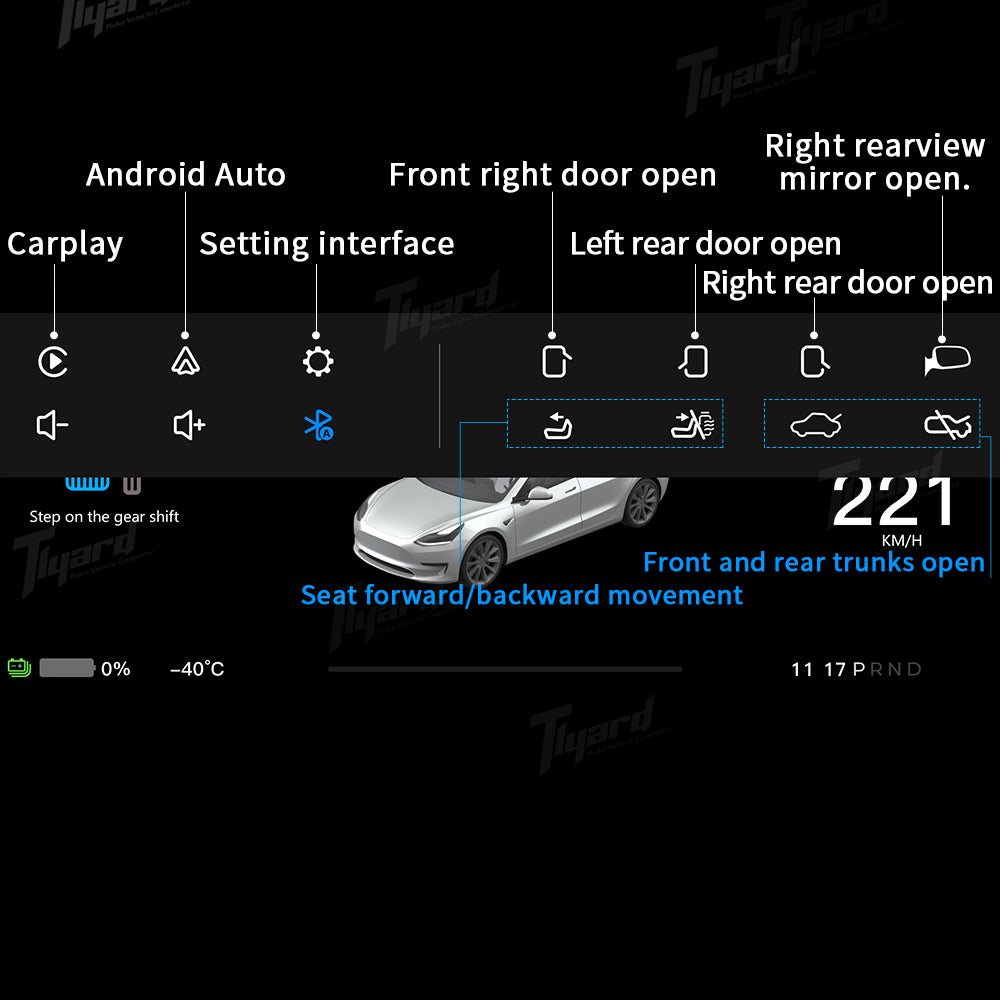8.9-Inch Dashboard Display for Model 3 Highland/ Y Juniper : F9H Cluster with Ambient Lighting & Camera