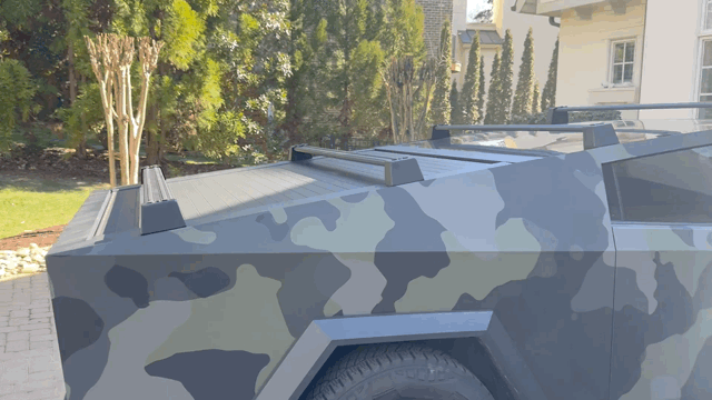 Cybertruck Roof Rack Crossbars Black Aerodynamic Top Carrier Bars | Tlyard Cybertruck Accessories