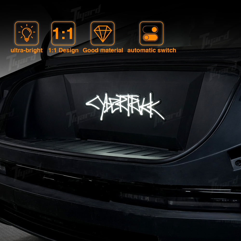 Cybertruck Frunk Ambient Lights Illuminated LED Emblems | Tlyard