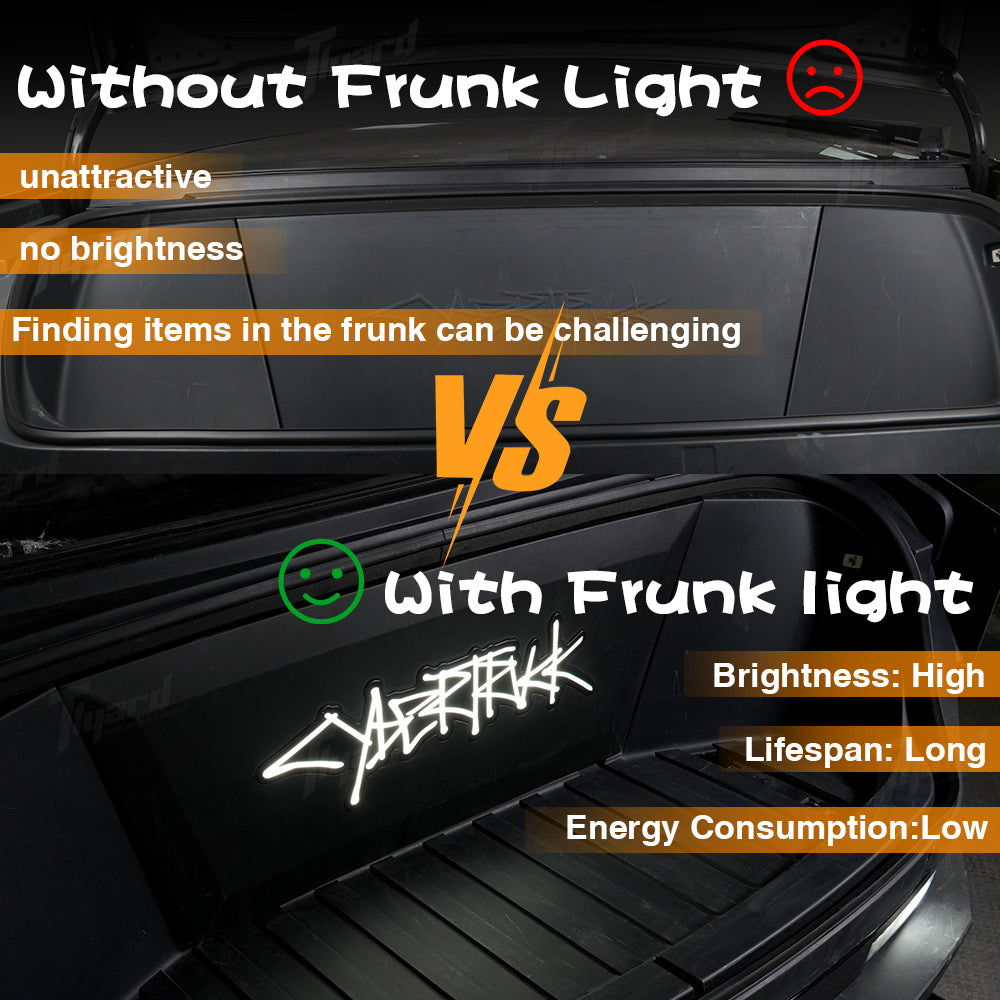 Cybertruck Frunk Ambient Lights Illuminated LED Emblems | Tlyard