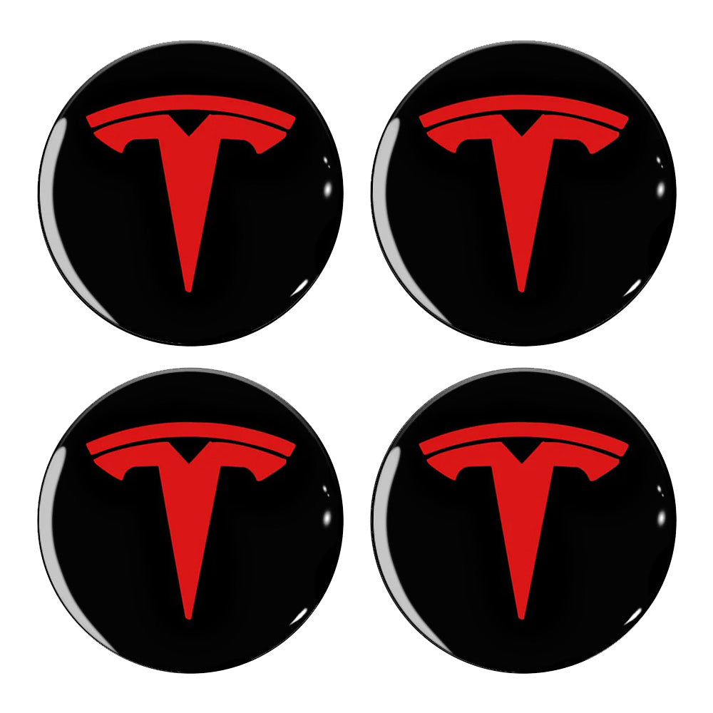 Tesla Logo 4 PCS Hubcaps Center Cover For Model 3 & Y & 3 Highland & Y Juniper