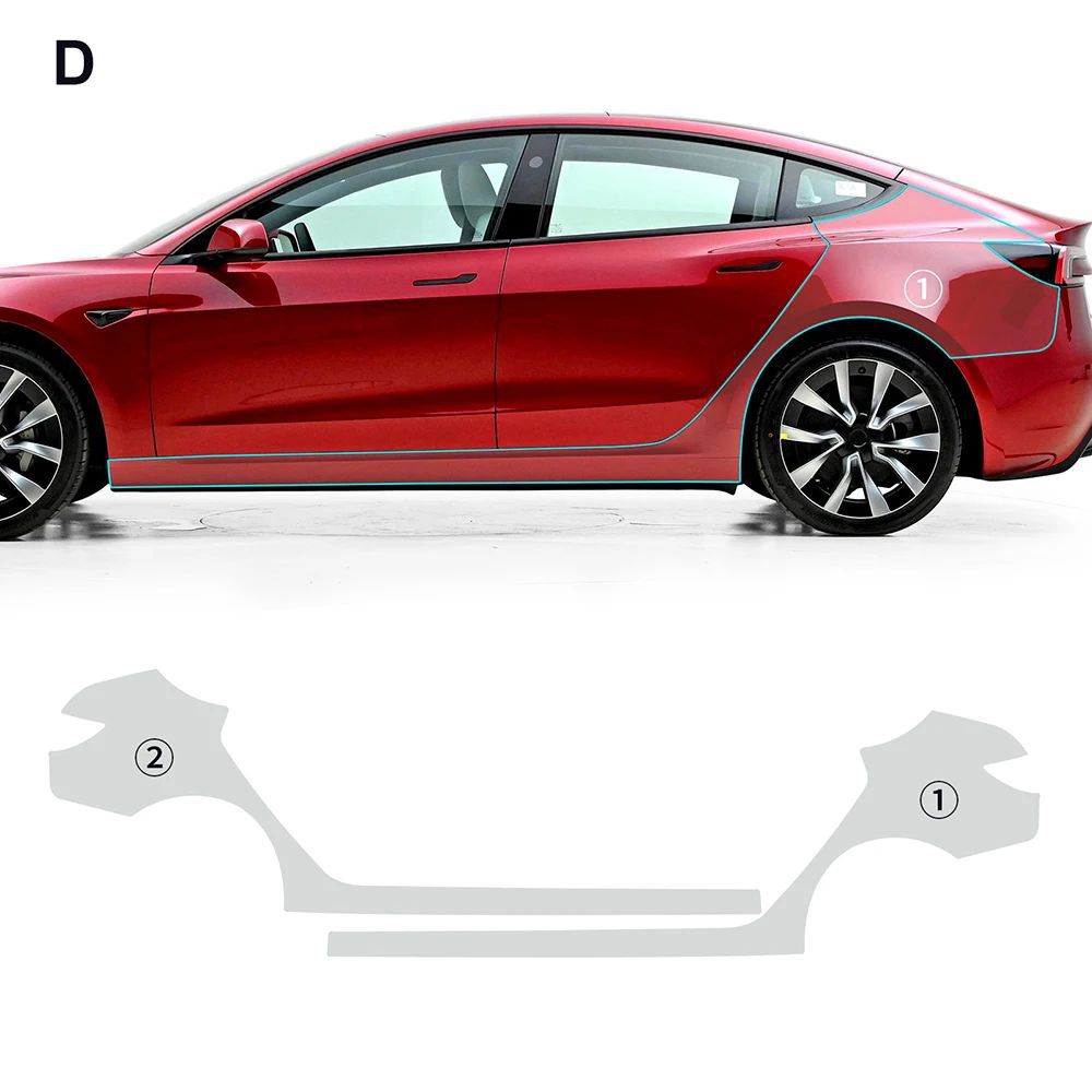 2023.10+ Model 3 Highland Pre-cut TPU Full Body PPF Transparent Film Scratch Protector | Tlyard