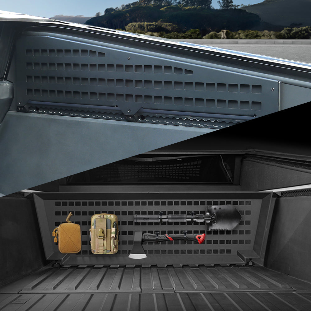 Tesla Cybertruck Molle Panel Combo (Cargo Bed Divider, Frunk Molle Panel, Side Bed Molle Panel) with Exclusive Discounts
