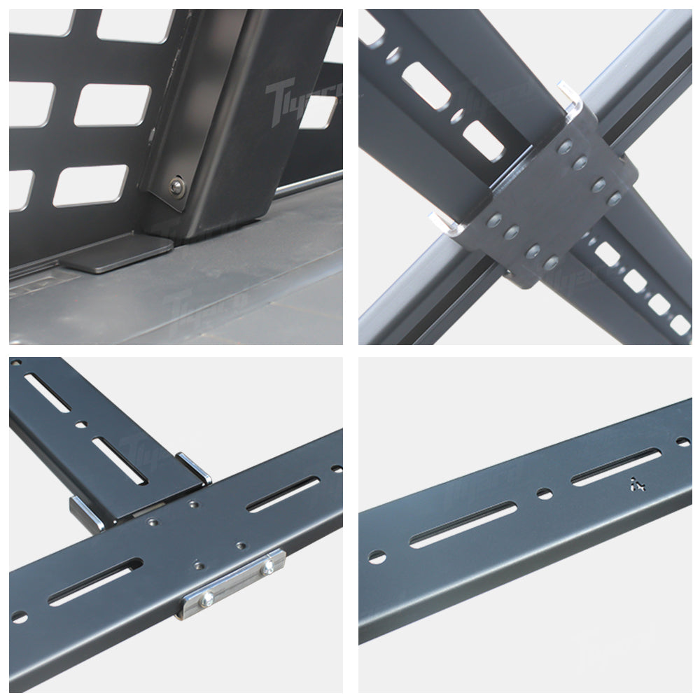 Tesla Cybertruck Roof Rack Bed Rack Kit with Light Bar Aluminum Roof Platform for 2024+ Cybertruck Storage Upgrade | Tlyard