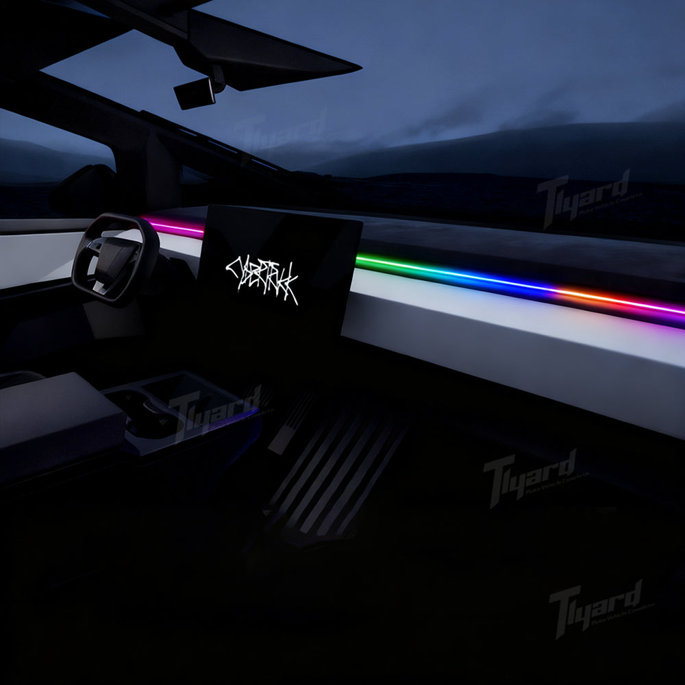 Tesla Cybertruck Smart BSD Ambient Lighting - Intelligent Blind Spot Detection & Interactive Interior Mood Lights | Tlyard