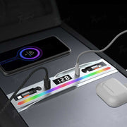 Tesla Model 3 Highland/ Model Y Juniper USB Hub Multifunction Docking Station with Retractable Fast Charging Cable & Dynamic Ambient Light | Tlyard