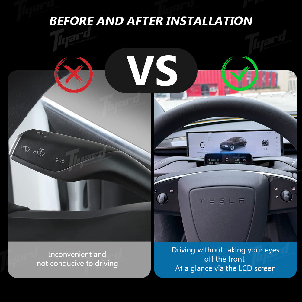 Tesla Model Y Juniper/ 3 Highland Smart Gear Shift Stalk with Digital Instrument Display Upgrade Kit