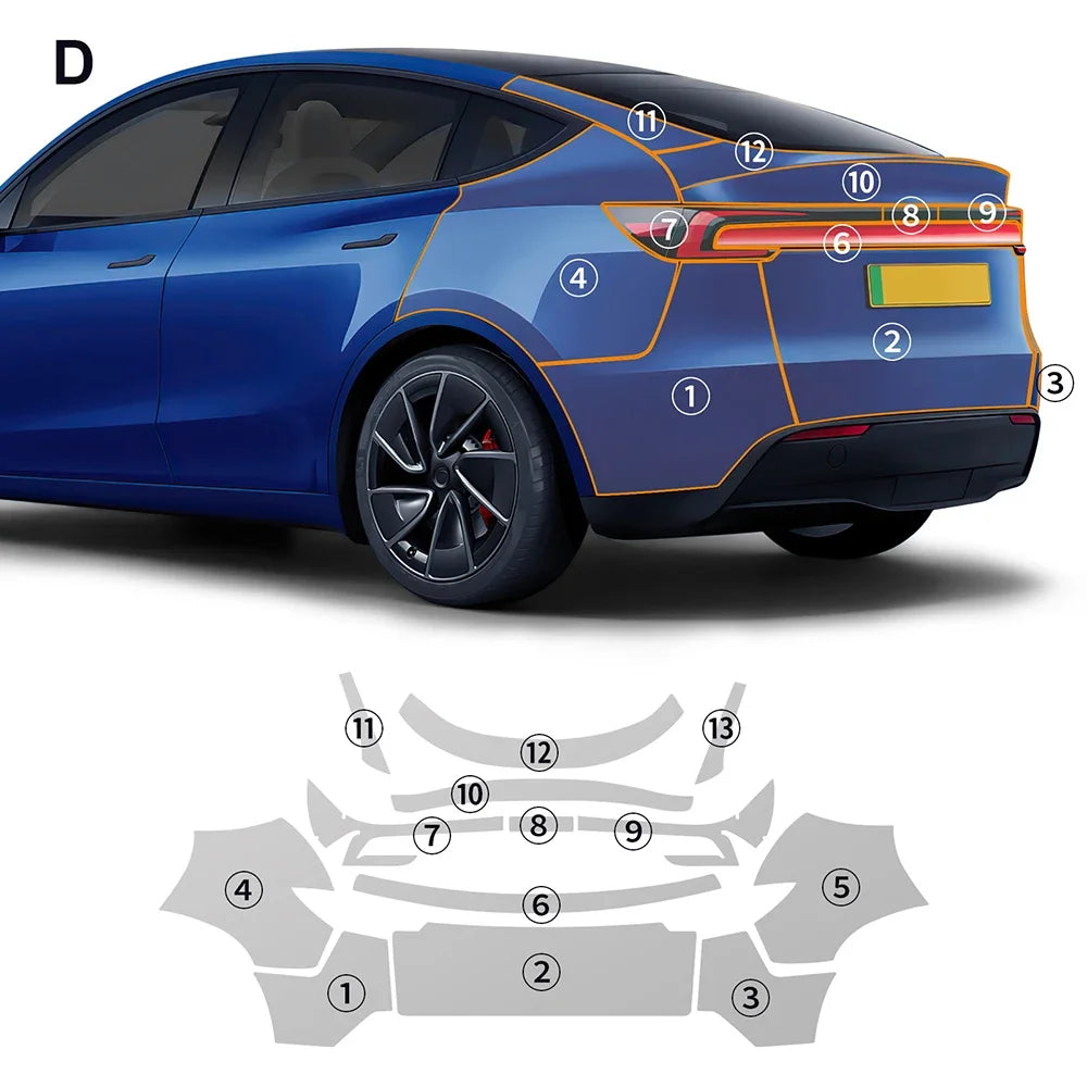 2025+ Tesla Model Y Juniper Clear Pre-cut PPF Kit – TPU Invisible Full Car Paint Protection Film| Tlyard