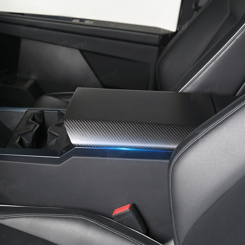 Tesla Cybertruck Armrest Cover Real Carbon Fiber Matte/Glossy Cybertruck Interior | Tlyard