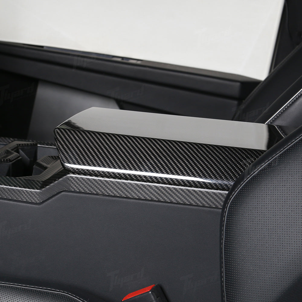 Tesla Cybertruck Armrest Cover Real Carbon Fiber Matte/Glossy Cybertruck Interior | Tlyard