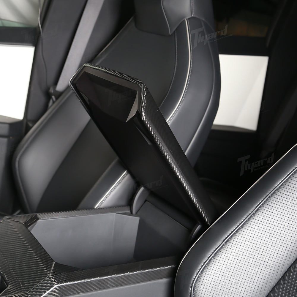 Tesla Cybertruck Armrest Cover Real Carbon Fiber Matte/Glossy Cybertruck Interior | Tlyard