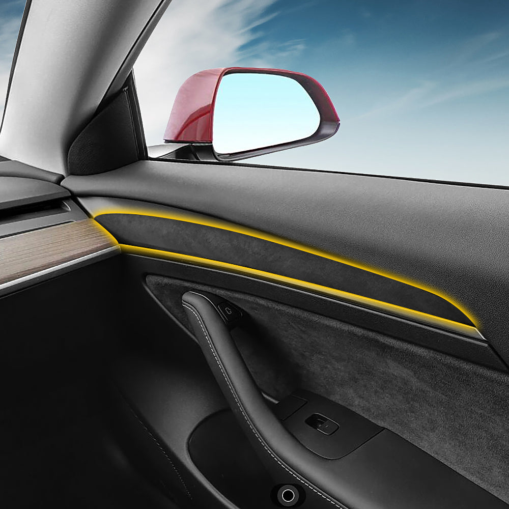 Alcantara uși Trim Cover de decor interioară pentru Tesla Model 3 & Y