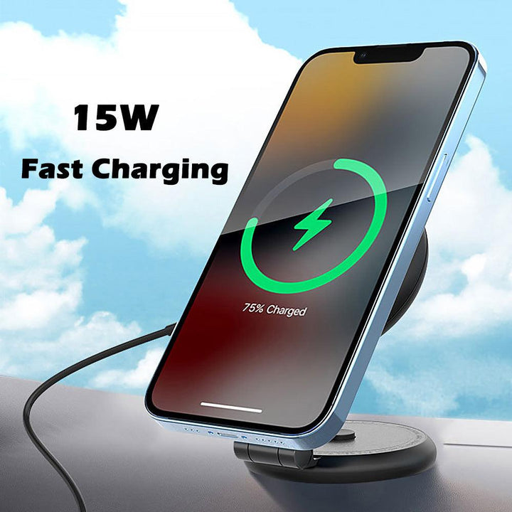 Tesla 15W Magnetic Phone Holder Magnetic Magsafe Wireless Charger - Tlyard