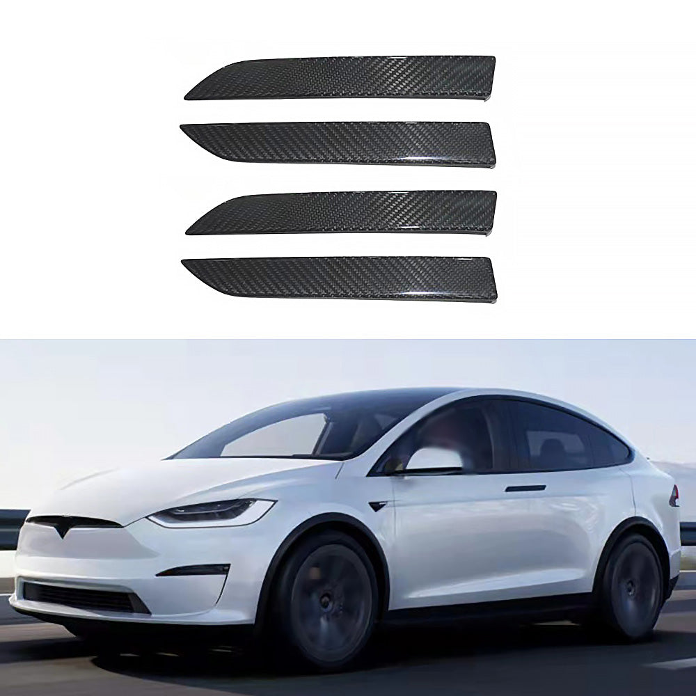 Model X 리얼 카본 파이버 도어 핸들 커버