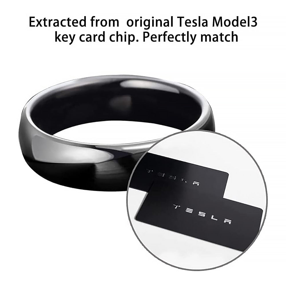 For Tesla Portable Car Smart Key Ring Waterproof Carbon Fiber