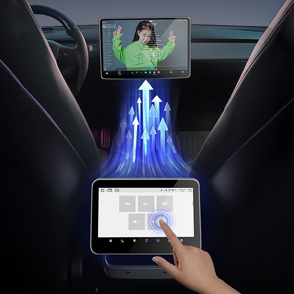 Hansshow L'écran de commande arrière Tesla pour Tesla Model 3/Y 2016-2023,  l'écran tactile IPS de 4,6 pouces offre aux passagers arrière le droit de  régler la climatisation/le chauffage du siège arrière/changer de