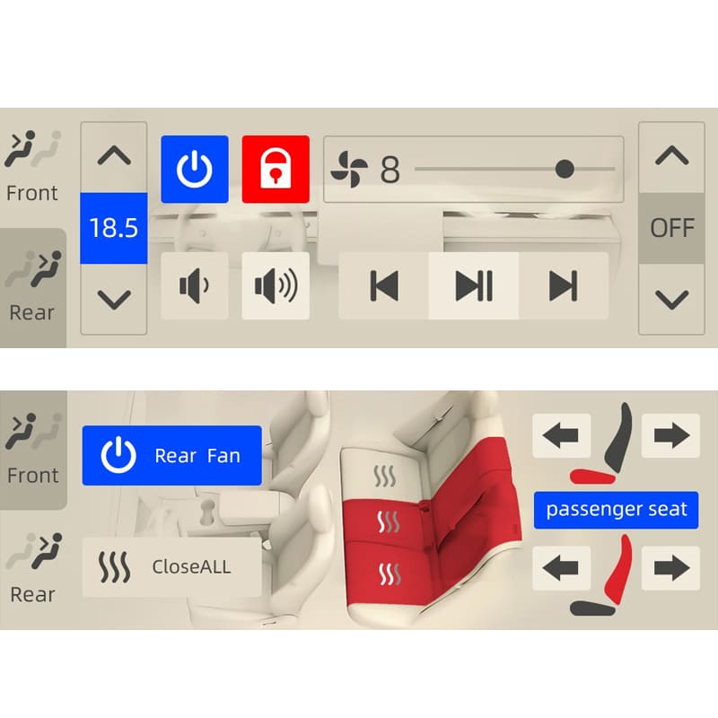 Modell 3 & Y hinten Multimedia LCD-Bildschirm Klimaanlage Steuerung