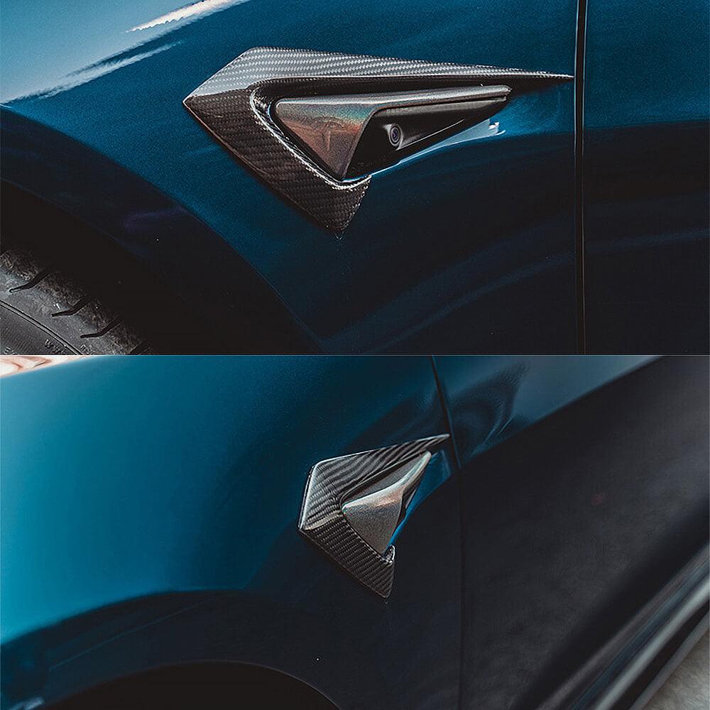 Carbon Fiber Coated Camera Frame Decoration For 2017-2020 Model 3 - Tlyard