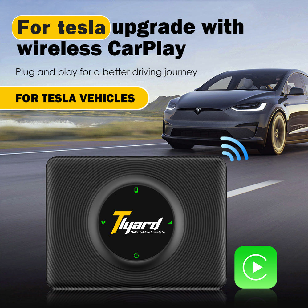 Tesla Wireless CarPlay Android Auto Adapter Box 2.4G + 5G Wifi For Model 3 & Y & S & X