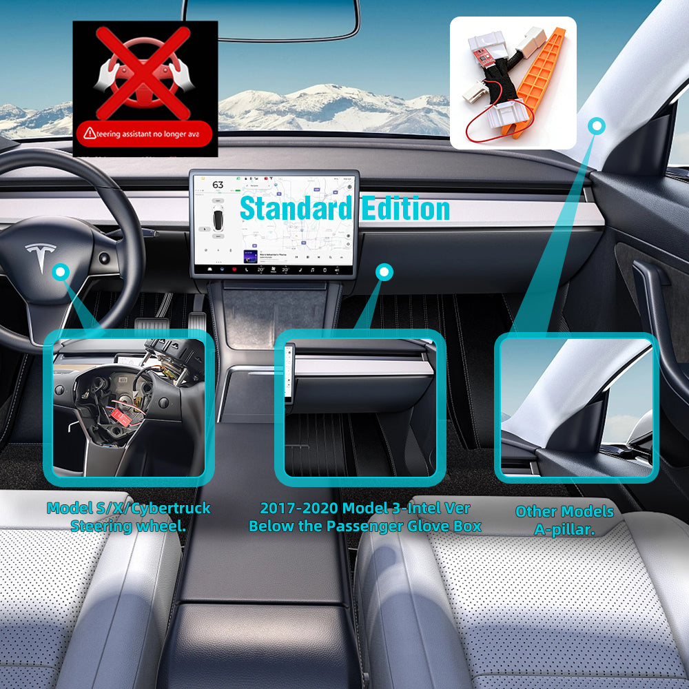 Tesla FSD Autopilot Assist Auxiliary Chip AP Nag Elimination Model 3/Y/S/X/Cybertruck Module Steering Wheel