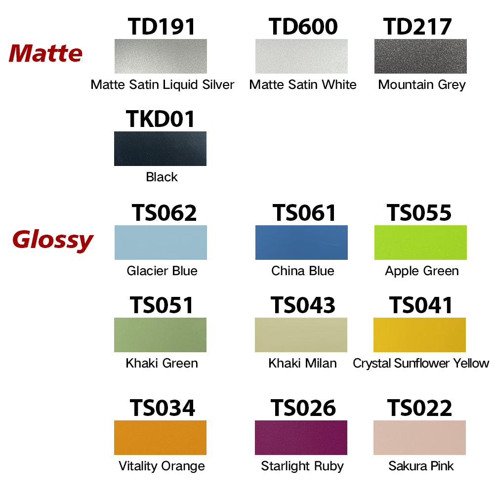 DIY Color PPF Swatch Card | Premium Paint Protection Film Color Samples | Tlyard