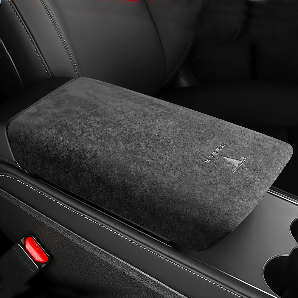 Alcantara Model 3 & Y Armrest Center Console Cover Protector