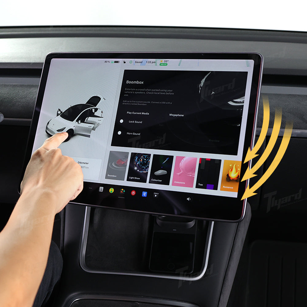 Uppgraderad 40&deg; Touch Screen Vridande Mount Kit Roterad Dashboard för modell 3/ Y