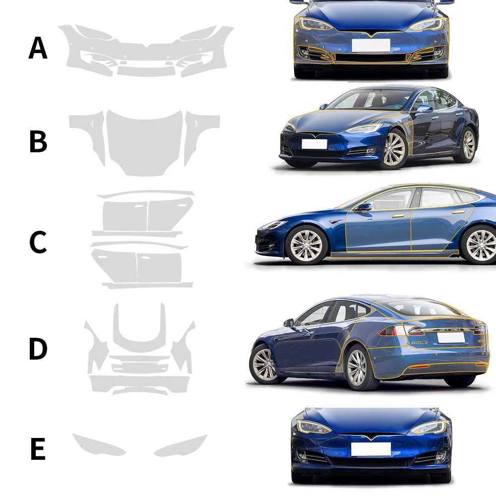 2016-2024 Tesla Model S Color-Matched Pre-Cut PPF Kit in Matte/Glossy/Satin Finish | Tlyard