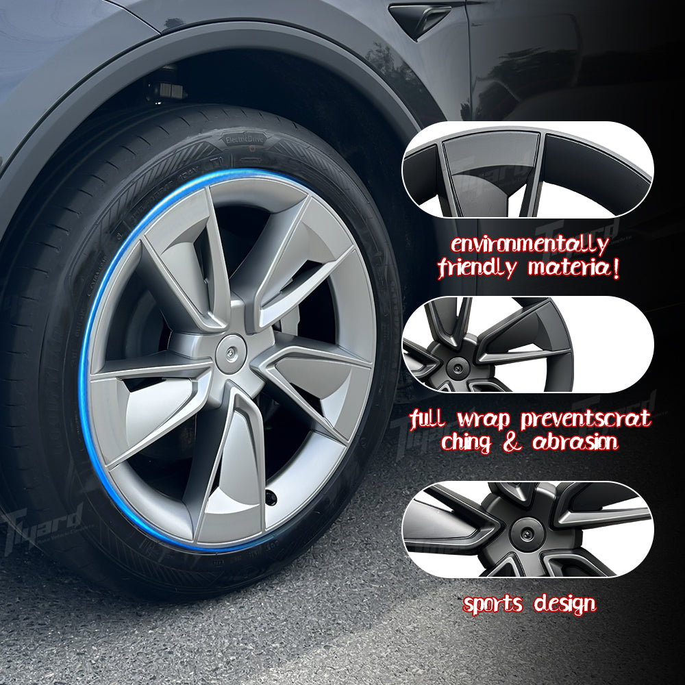 2025+ Model Y Juniper 19” Wheel Covers V-shaped spokes Hubcaps Full Rim Protectors 4 PCS | Tlyard