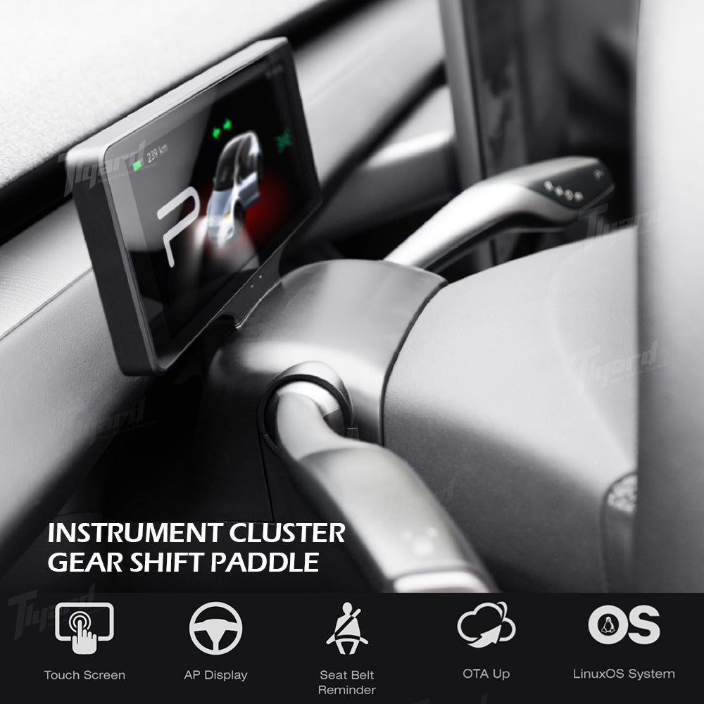 2026 Model Y Juniper/ Model 3 Highland Gear Shift Stalk + 7" Head-Up Display/ Wireless Charging Phone Mount Upgrade Kit | Tlyard