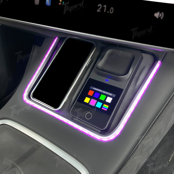 Model 3 & Y Center Console Charger With Ambient Light Atmosphere LED