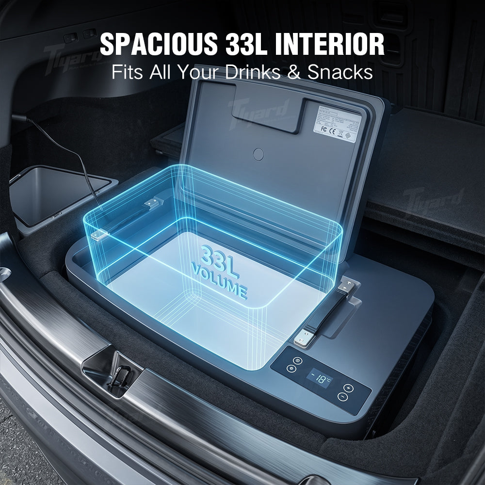 33L Trunk Refrigerator for Tesla Model Y (2020-2026+) | Fits Juniper & Standard Models | App Control & Sub-Trunk Integrated Freezer