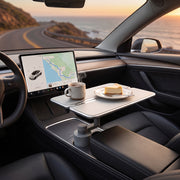 360° Foldable Passenger Side Car Food Tray & Laptop Desk for Tesla Model 3/Y/X/S/Cybertruck