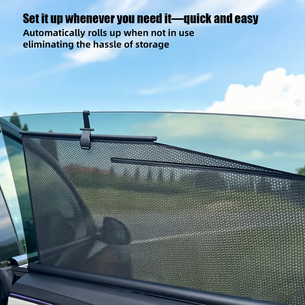 Retractable Side Window Privacy Sunshades for Tesla Model 3/Y/X/S Heat Insulation Curtains Set | Tlyard