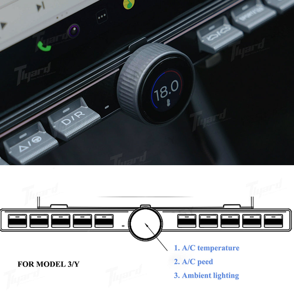 Model 3/Y/Highland Multi-function Intelligent Control Physical & Rotating Buttons