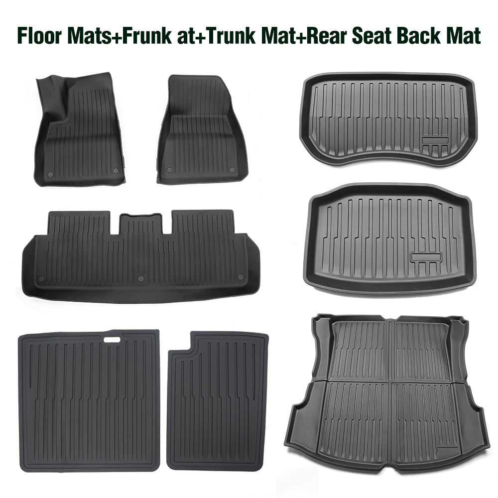 Tesla Model 3 3D Floor Mats Waterproof Frunk Trunk Full Set Mats For All Weather